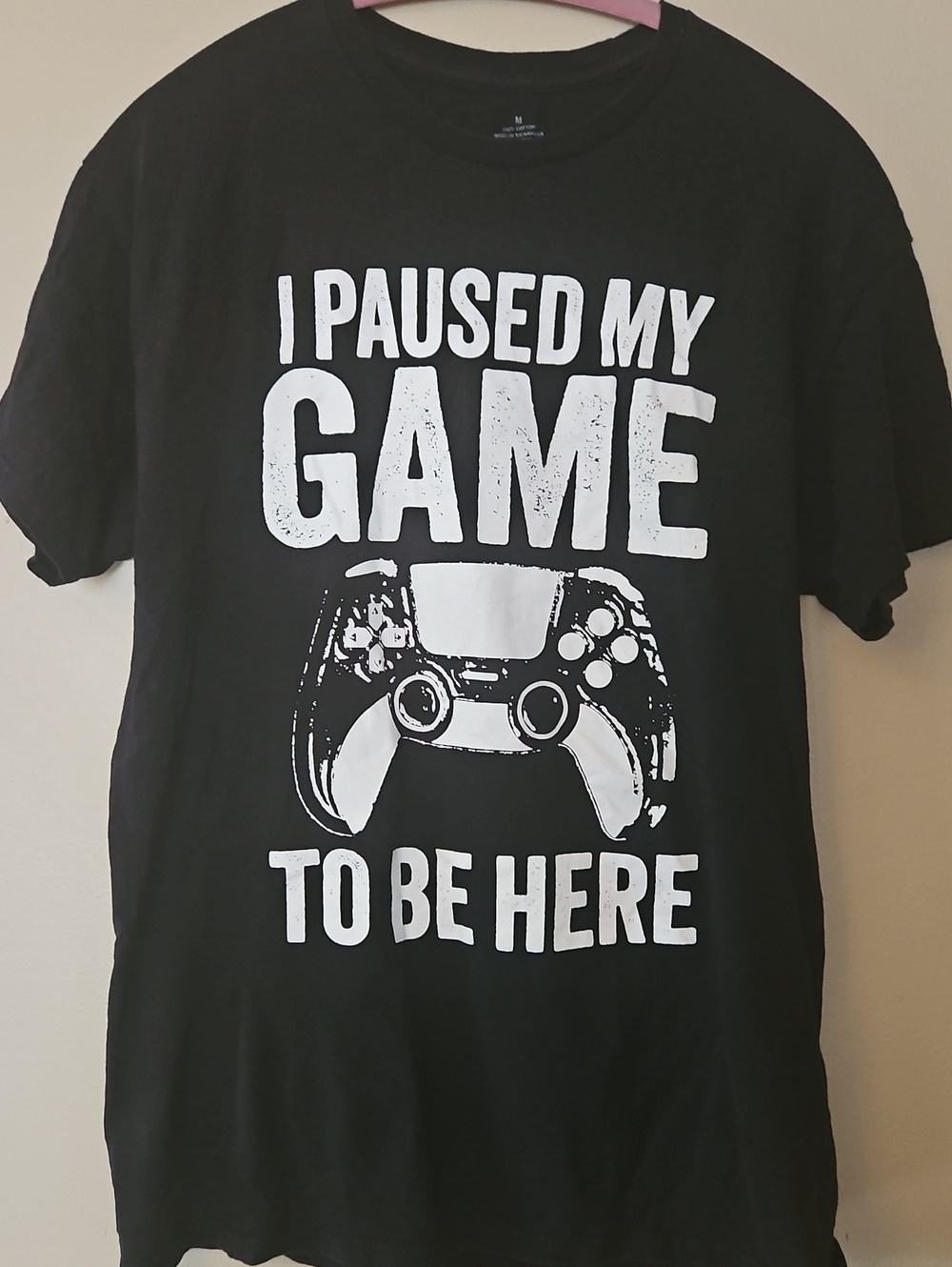 Black Graphic Gaming Tee - I Paused My Game